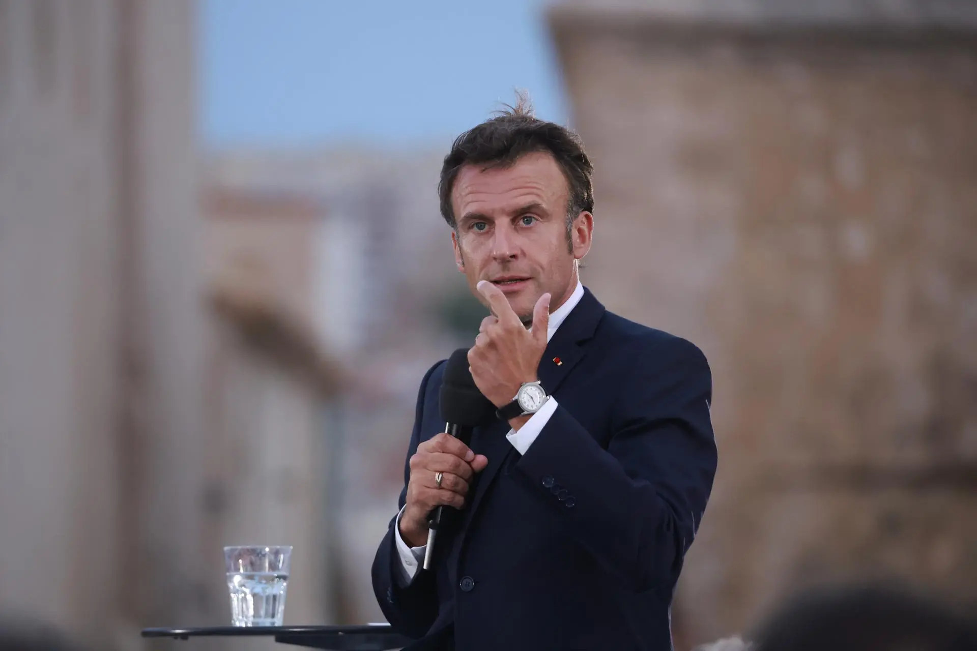 Emmanuel Macron, en una comparecencia.