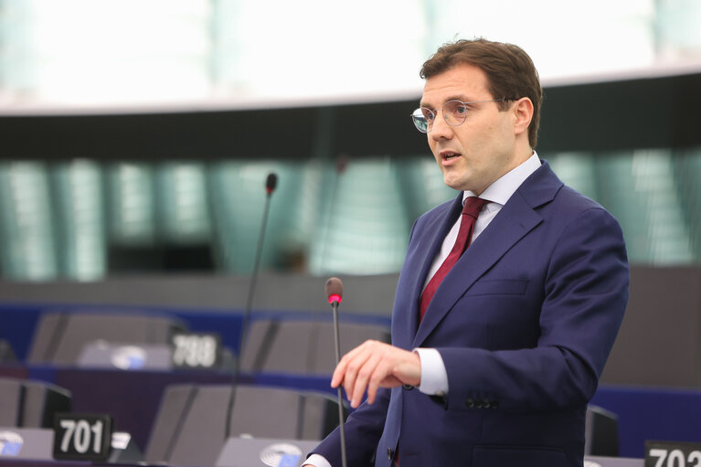 Alexander Sell, en el pleno del Parlamento Europeo.