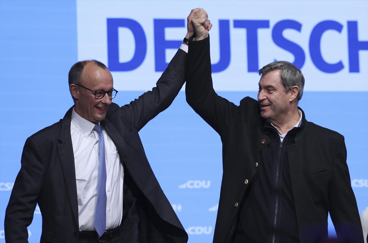 Merz, en el último acto de campaña de la CDU.