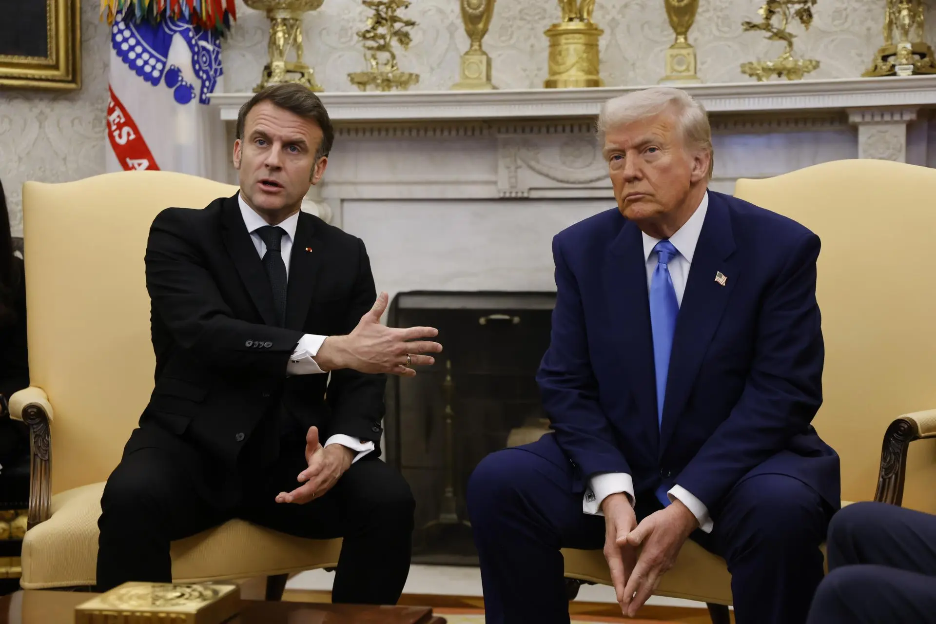 Macron y Trump en la Casa Blanca.