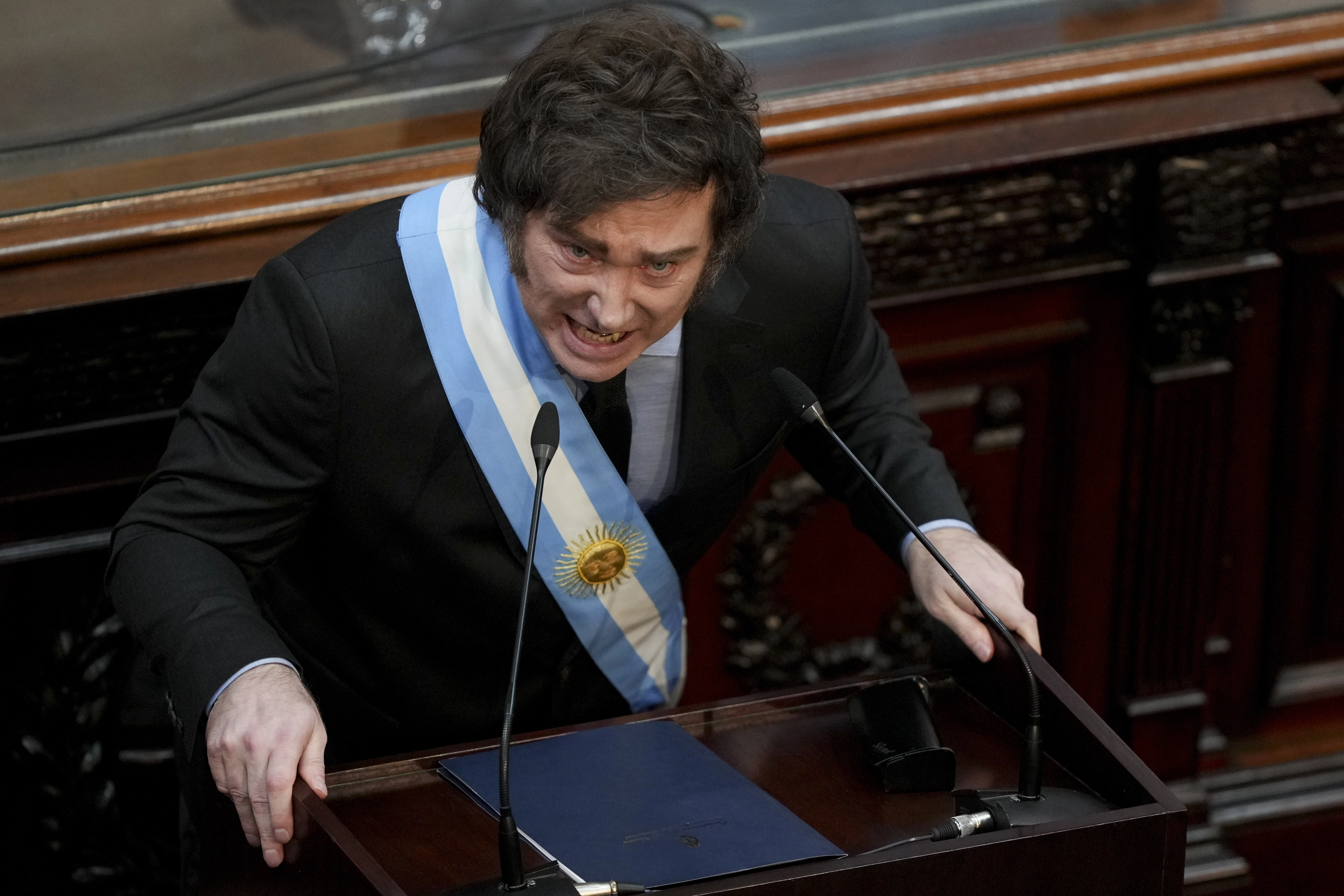 El presidente de Argentina, Javier Milei, en el Congreso de Argentina.