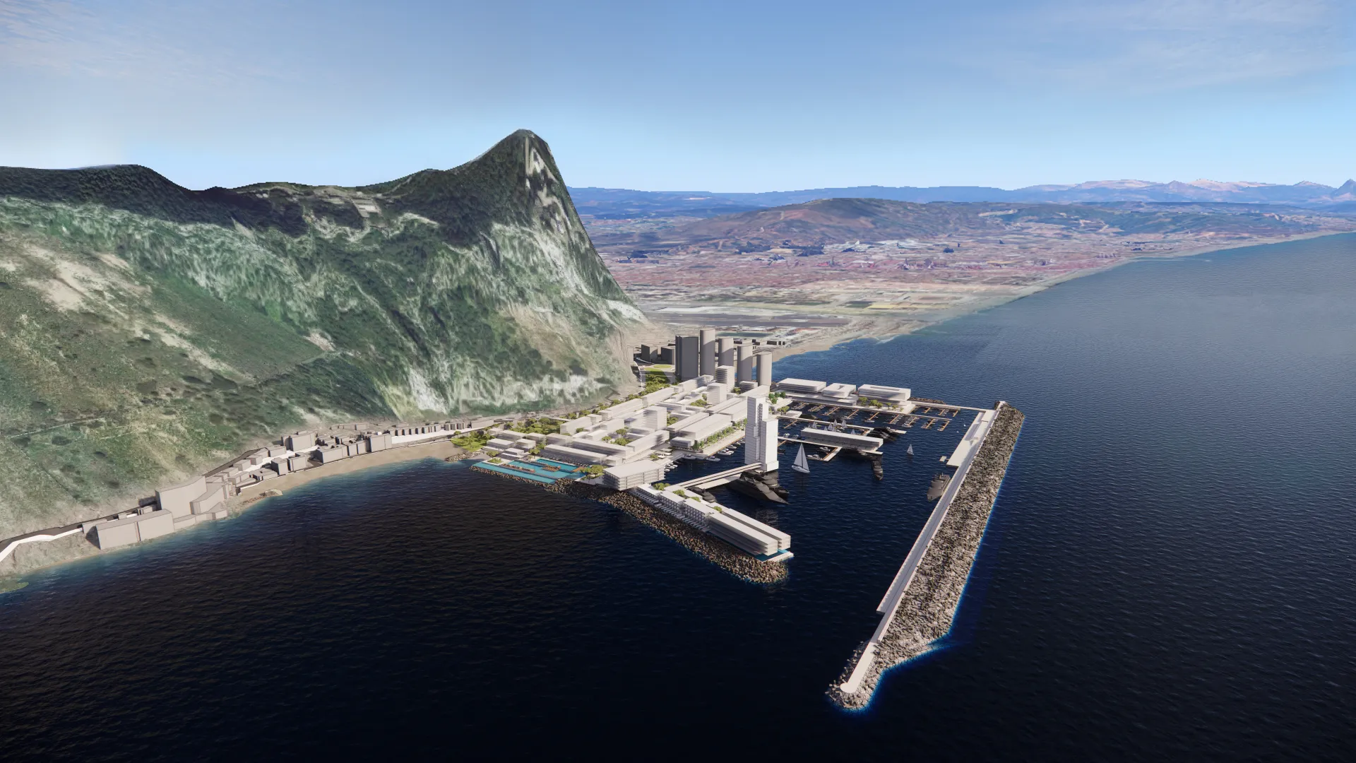 Recreación del Eastside Project de Gibraltar.