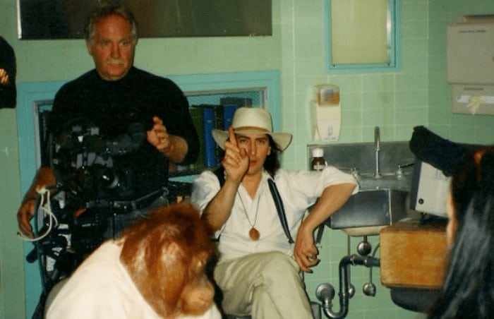 Richard Stanley during the filming of 'Dr. Moreau's island'