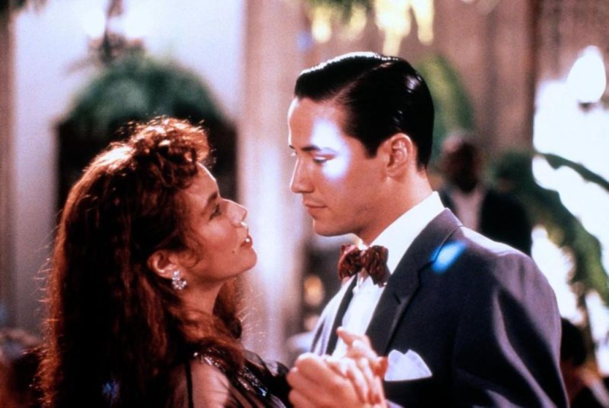 Barbara Hershey and Keanu Reeves in 'Reality and Fiction' (1990).