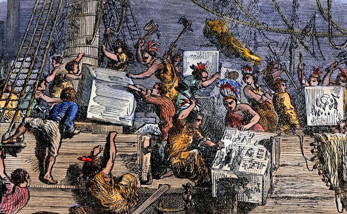 El motín del té de Boston.