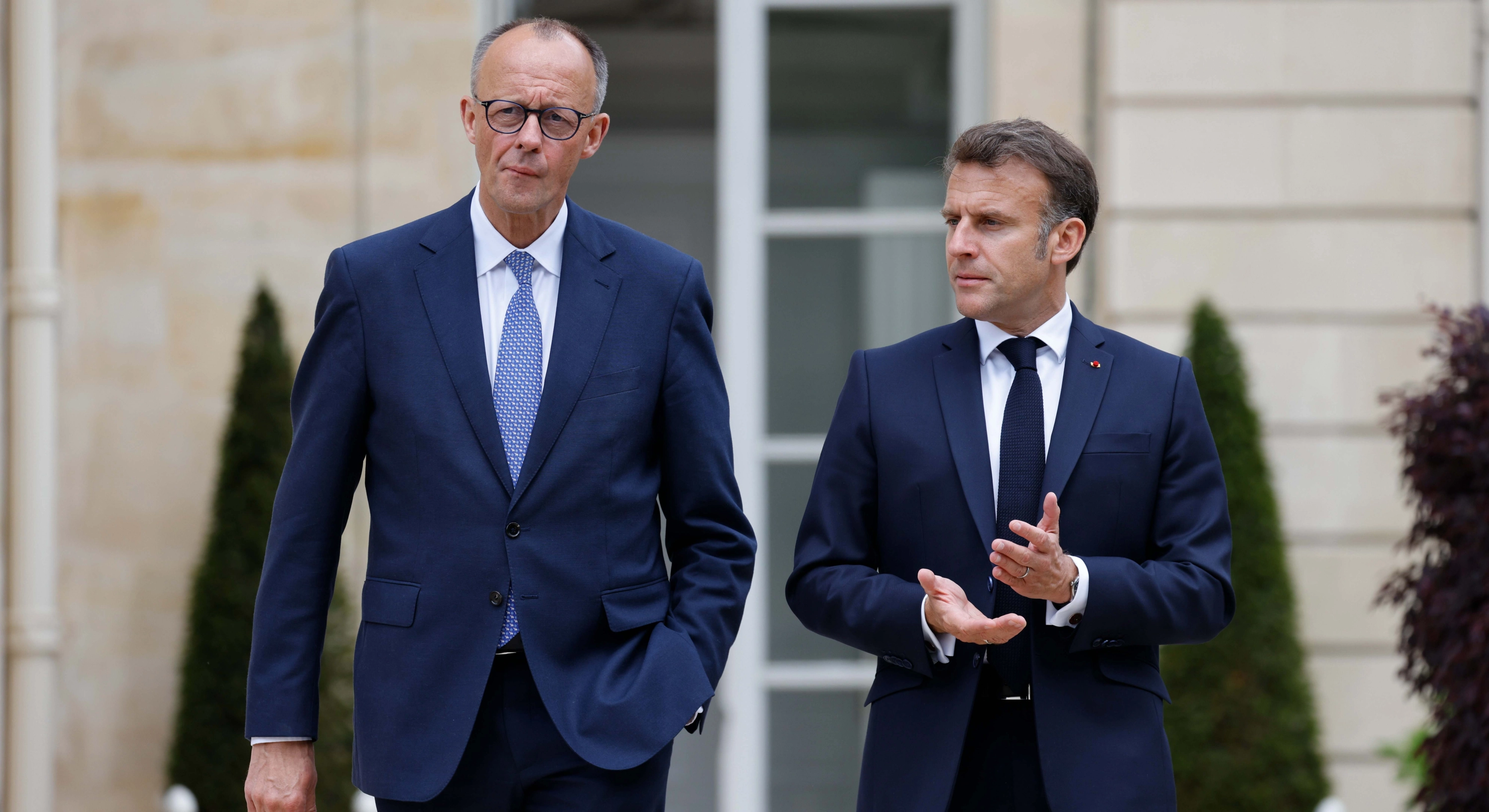 Merz y Macron, este miércoles en París.