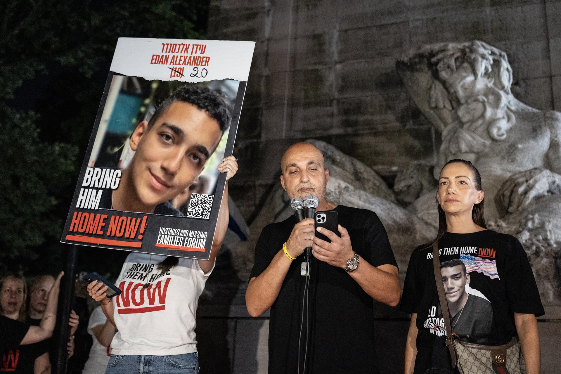 Una Concentración por El Militar Israelí-Estadounidense Edan Alexander, Secuestrado por Hamás en Gaza.