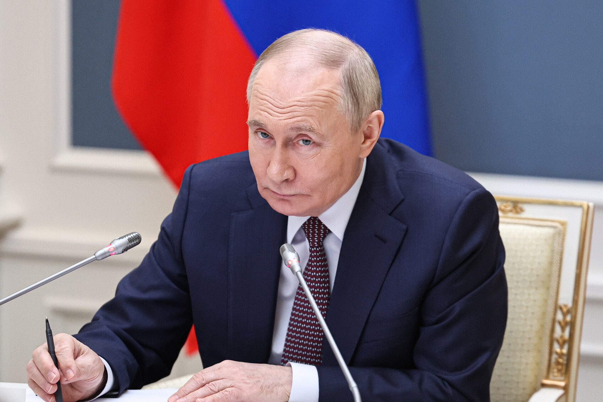 13/05/2025 RUSSIA, MOSCOW - MAY 13, 2025: Russia's President Vladimir Putin attends a video-conference meeting with members of the Delovaya Rossiya [Business Russia] National Public Organisation as part of the 20th Delovaya Rossiya Congress and Forum POLITICA Europa Press/Contacto/Alexander Kazakov