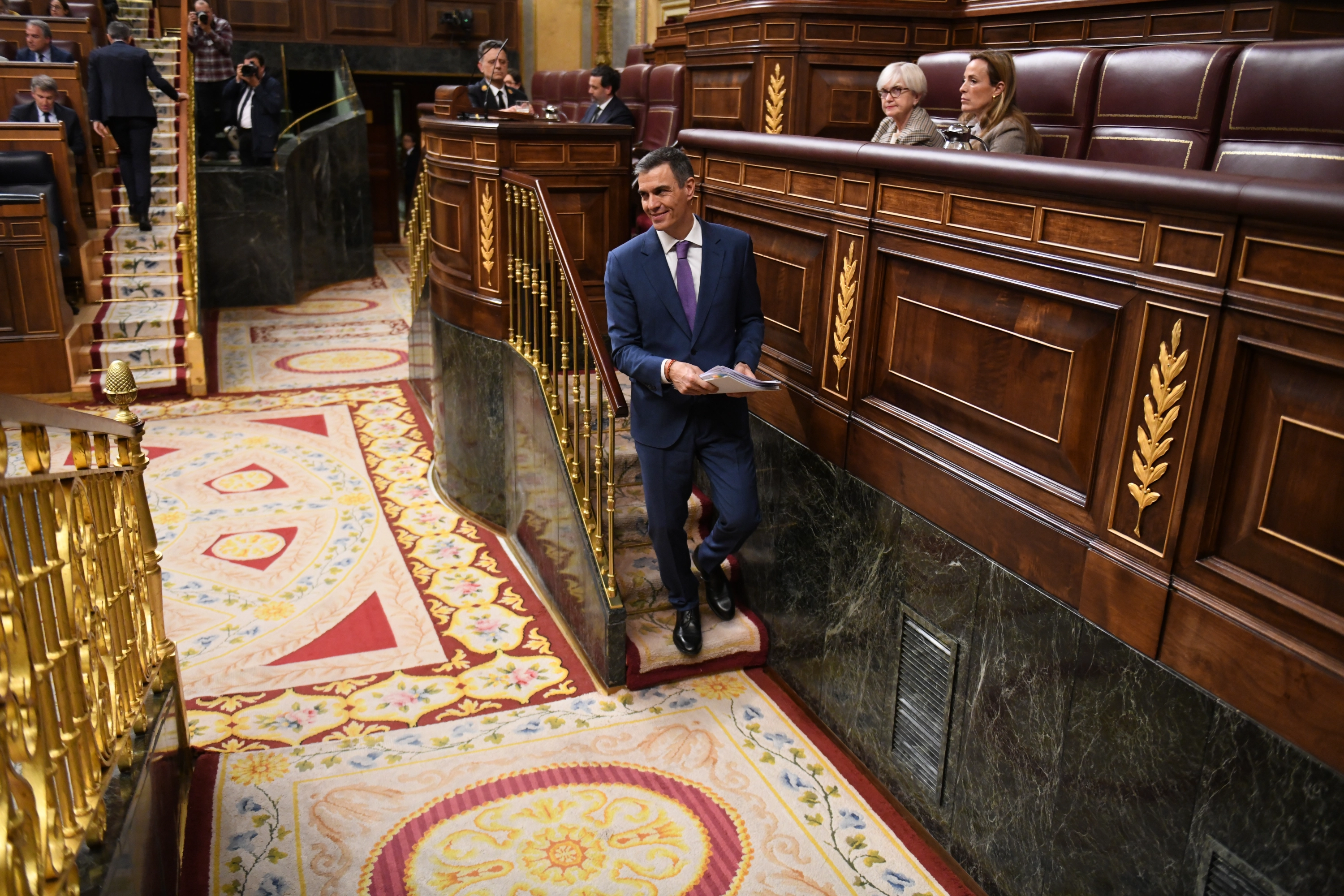 El presidente del Gobierno, Pedro Sánchez, en el Congreso de los Diputados, a 7 de mayo de 2025.