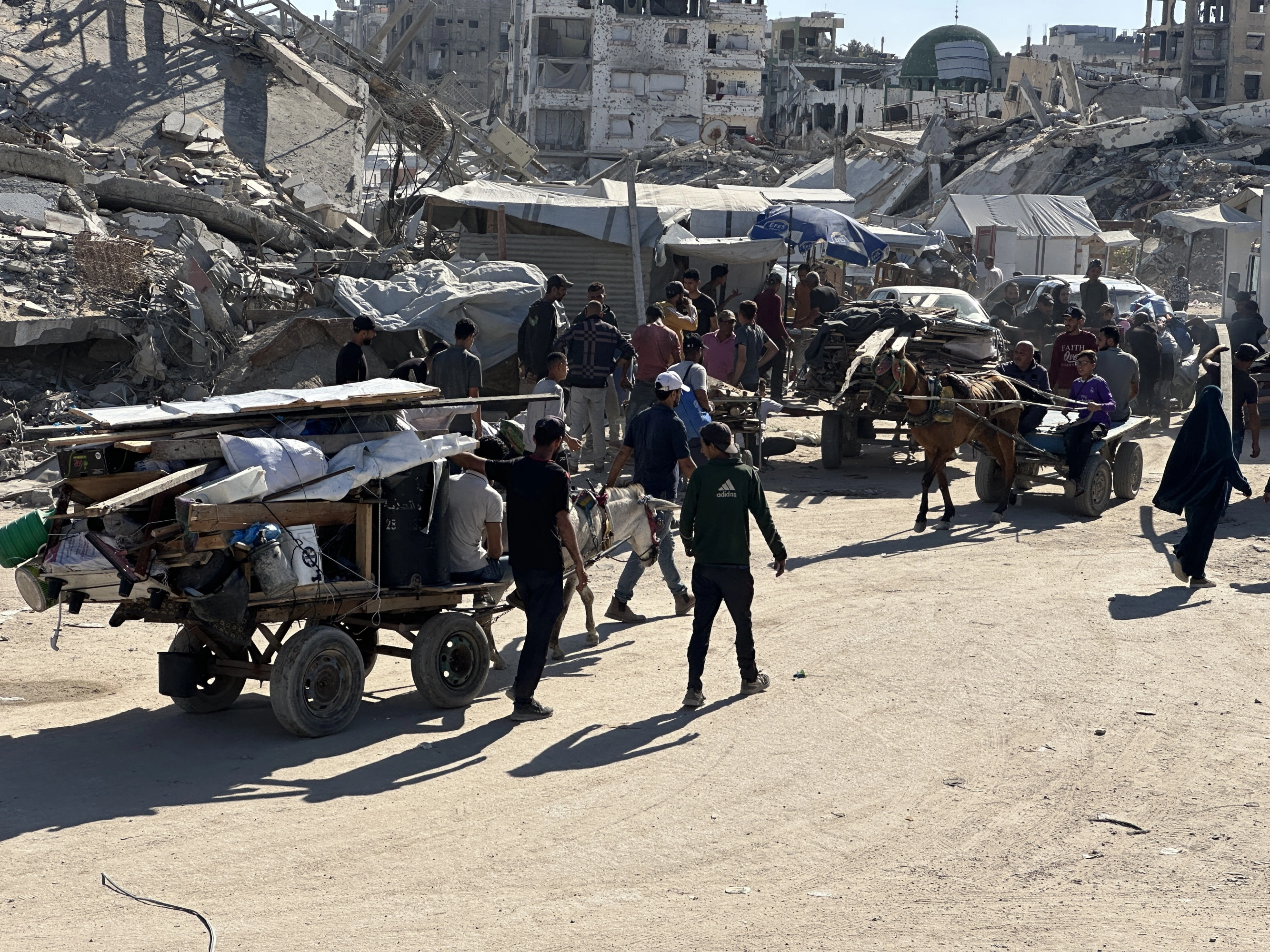 Imagen de archivo de desplazados palestinos en la Franja de Gaza.