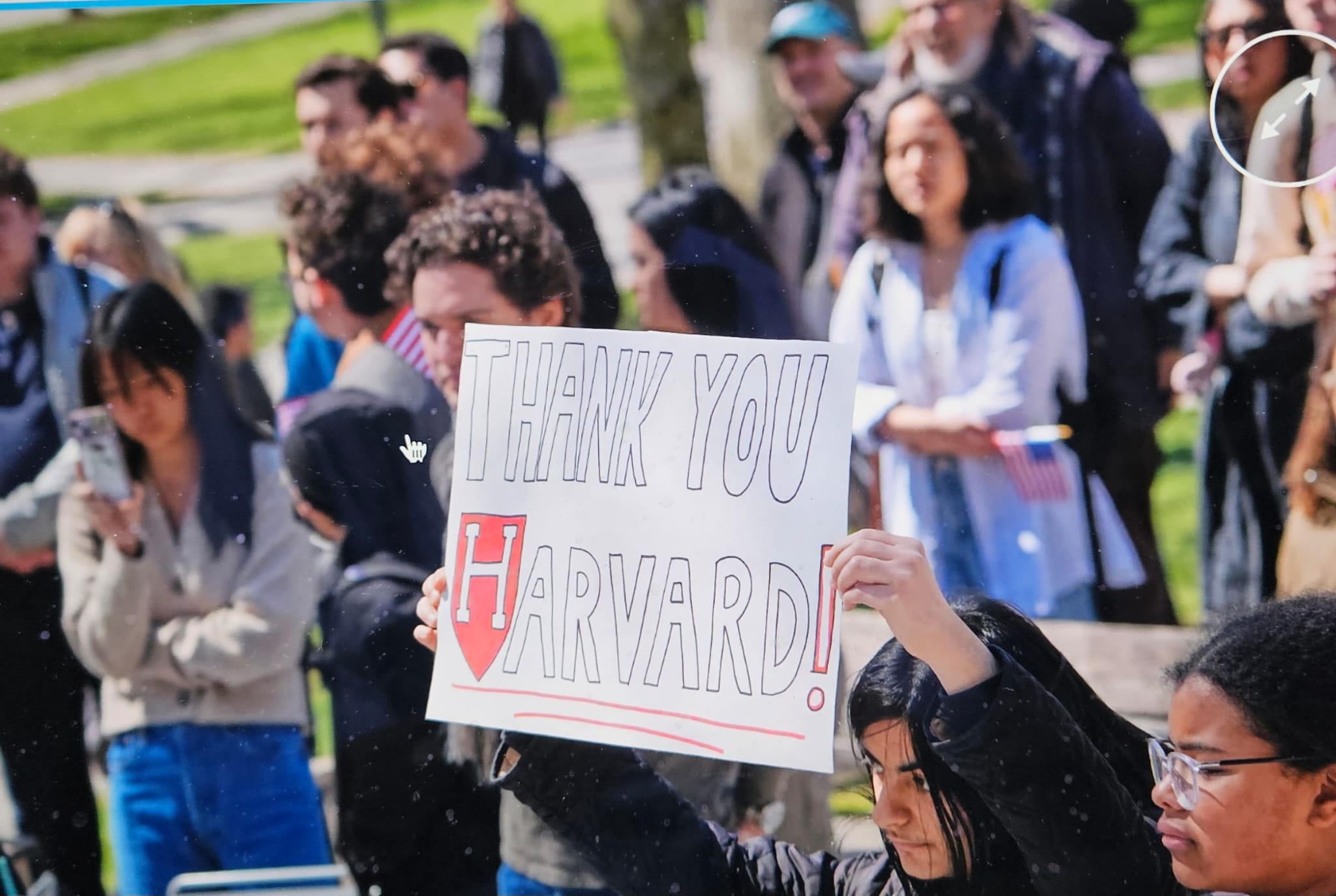 Estudiantes protestan contra Trump por la persecución que hace de la libertad académica de la Universidad de Harvard.