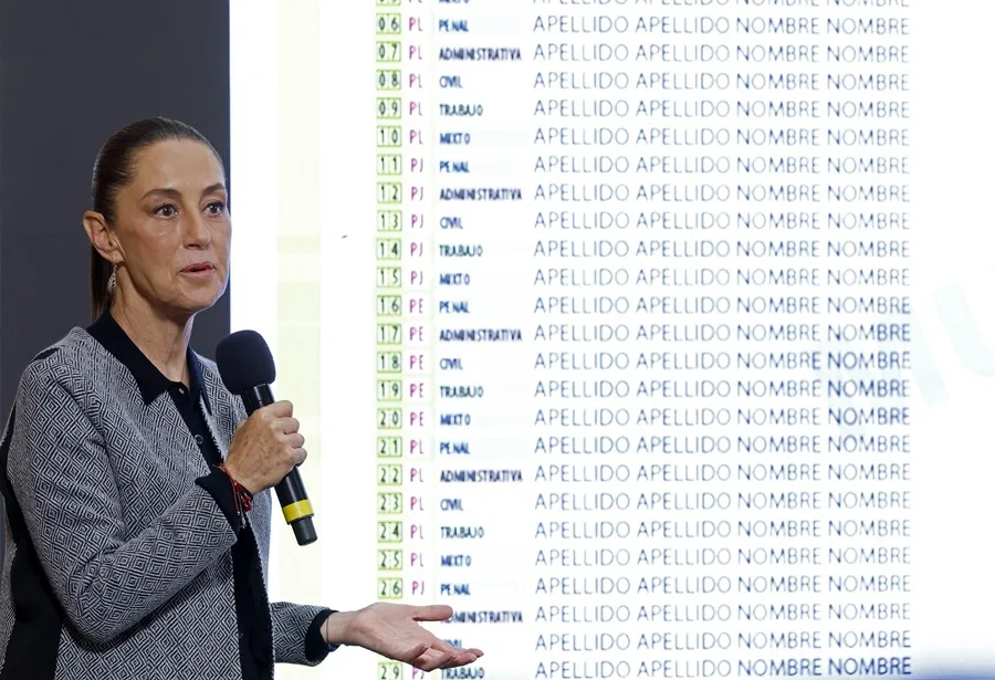 La Presidente de México, Claudia Sheinbaum, en Una Rueda de Prensa El 28 de Mayo de 2025.