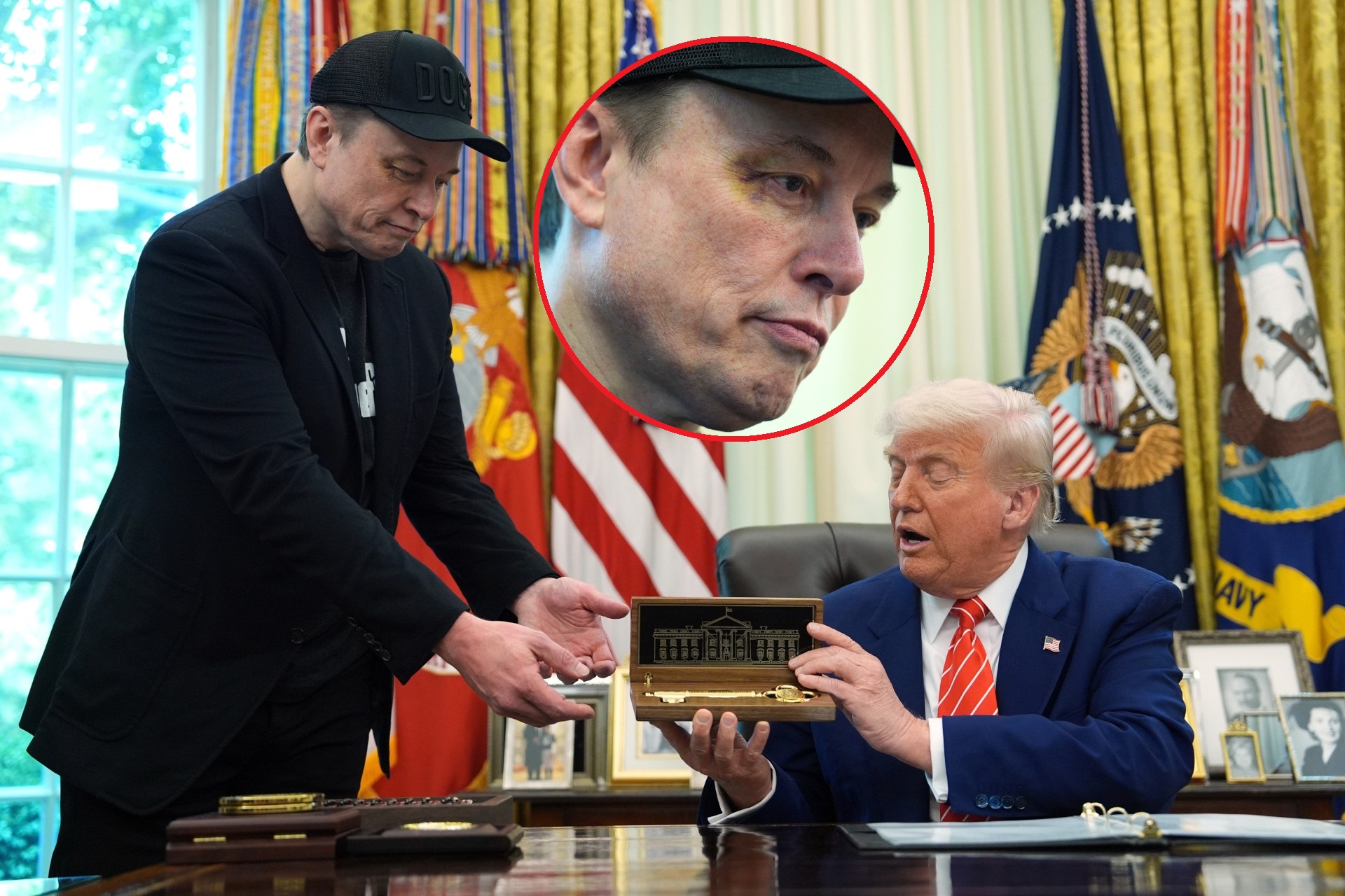 Trump despide a Musk, con un ojo morado, en el despacho oval de la Casa Blanca: "Volverá, este departamento es su bebé".