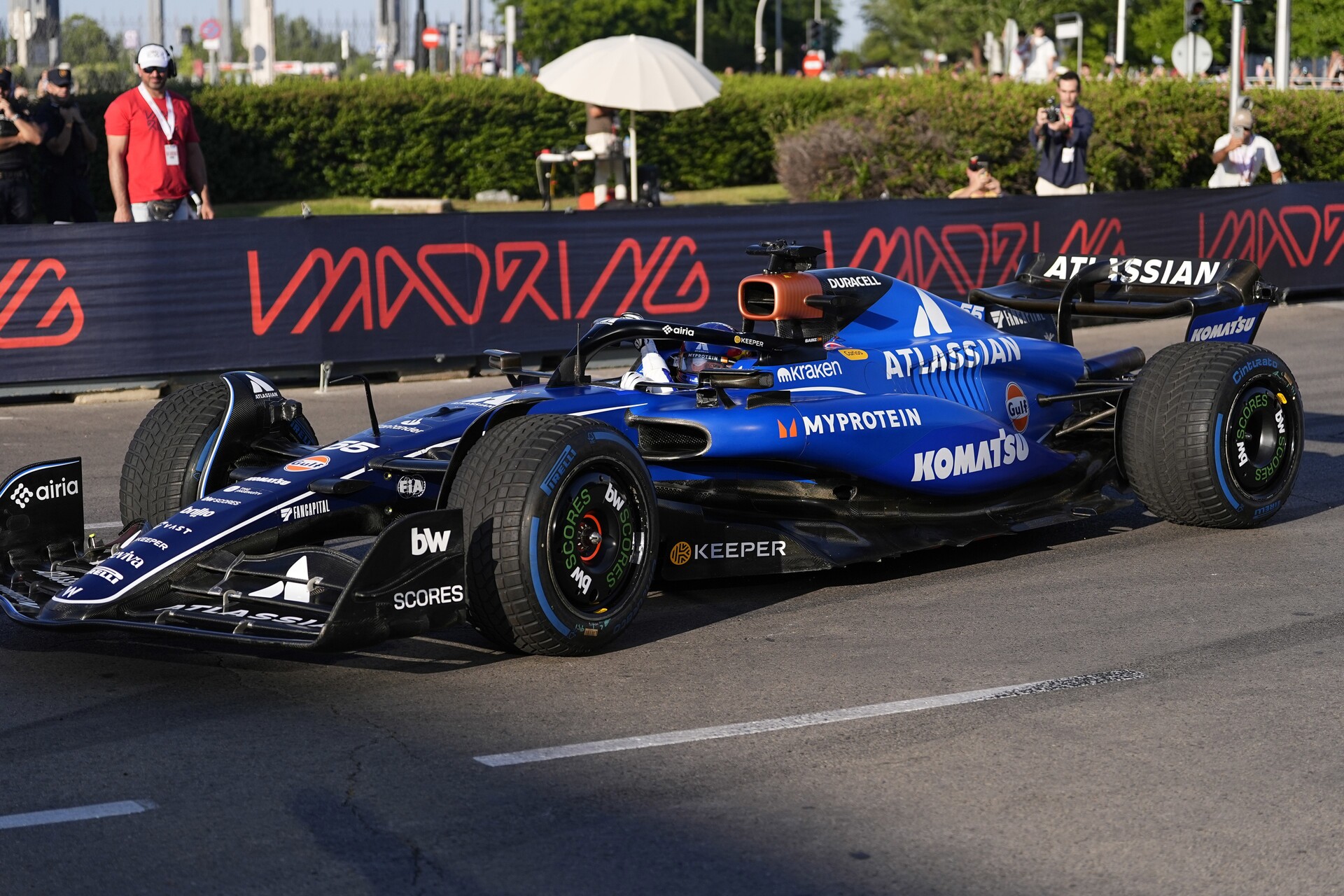 07/06/2025 Carlos Signz estava em ação em Madri, Espanha, em 07 de junho de 2025, durante uma demonstração com Williams no circuito F1 no circuito F1. Politika Oscar J. Barrows / Afp7 / Europa expulsa as prensas