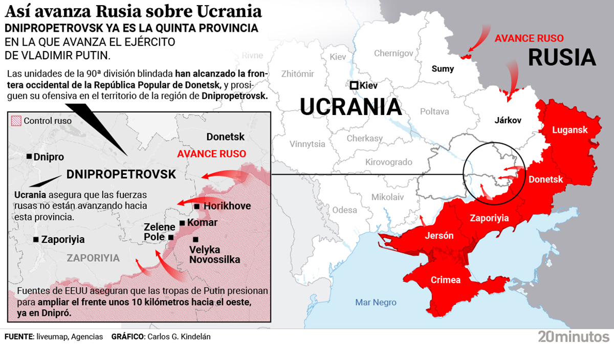 Así son los últimos avances rusos en Ucrania.