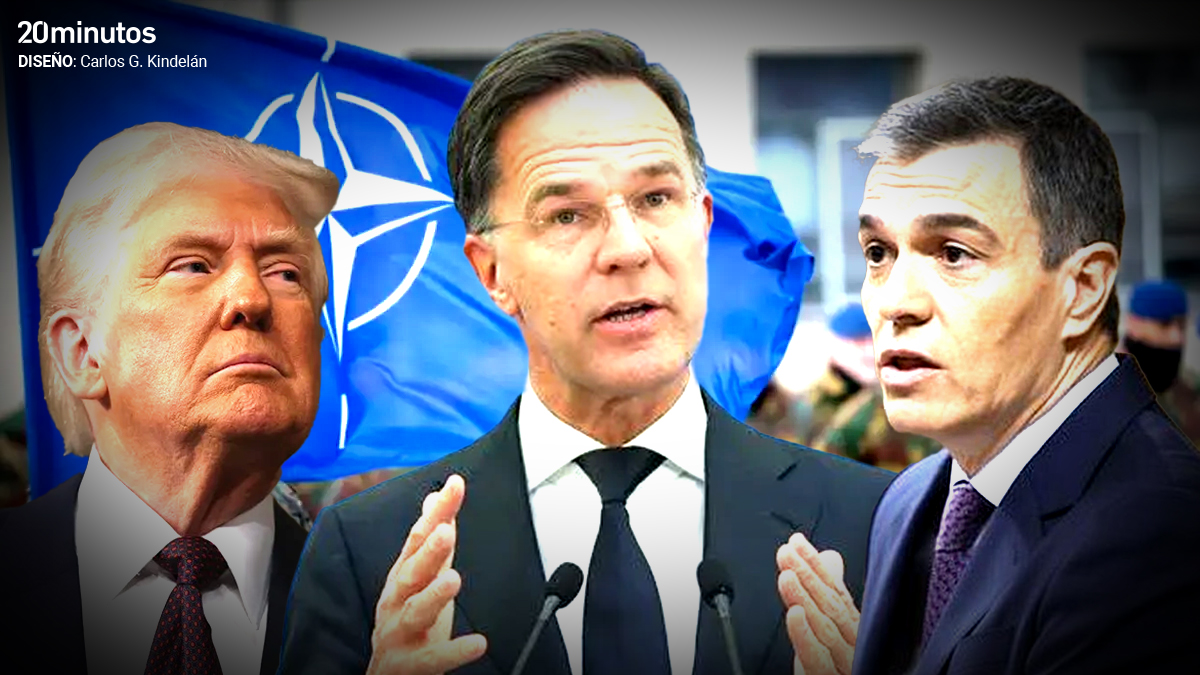 Trump, Rutte y Sánchez.