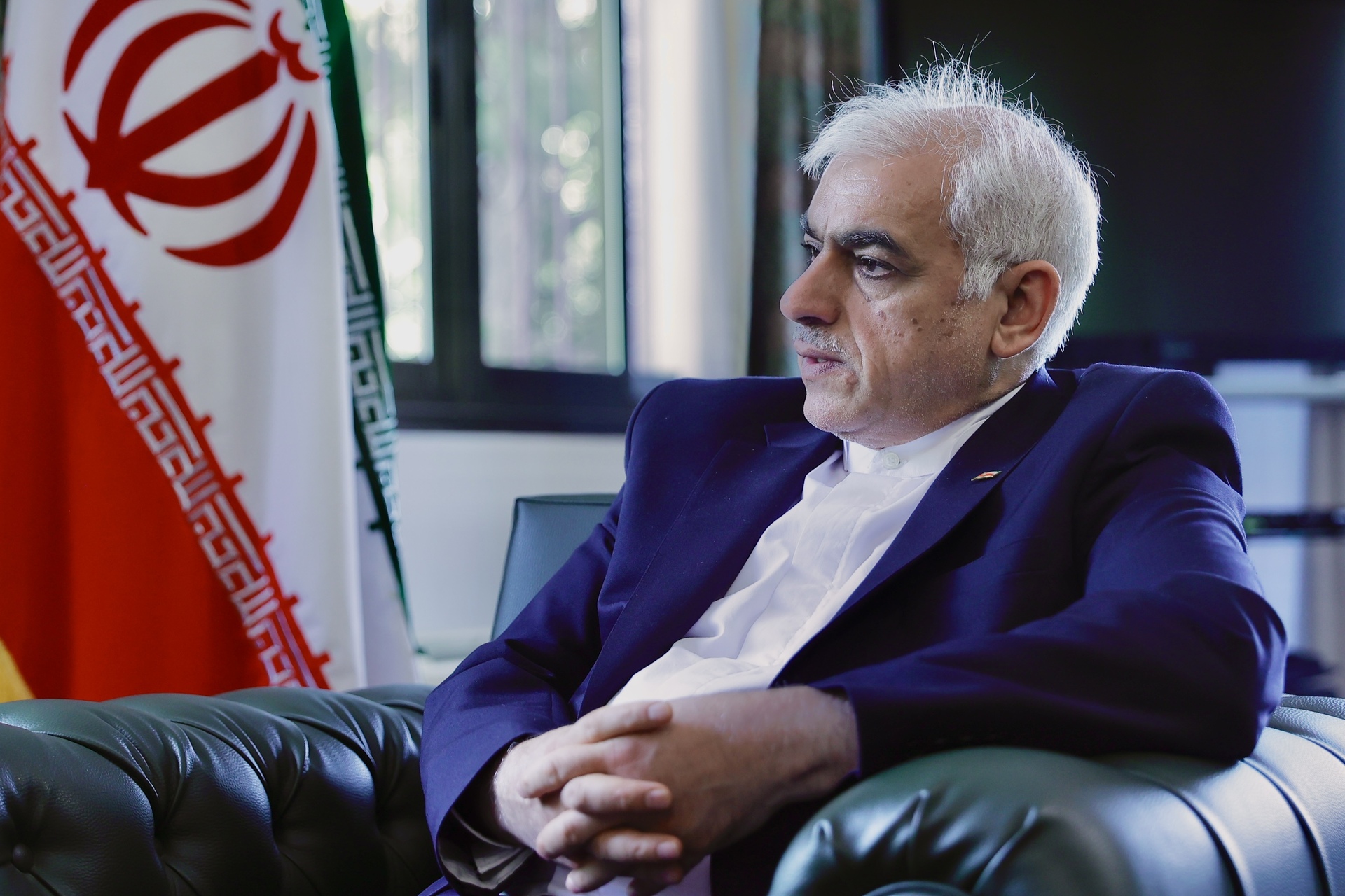 El embajador, Reza Zabib, en un momento de la entrevista.