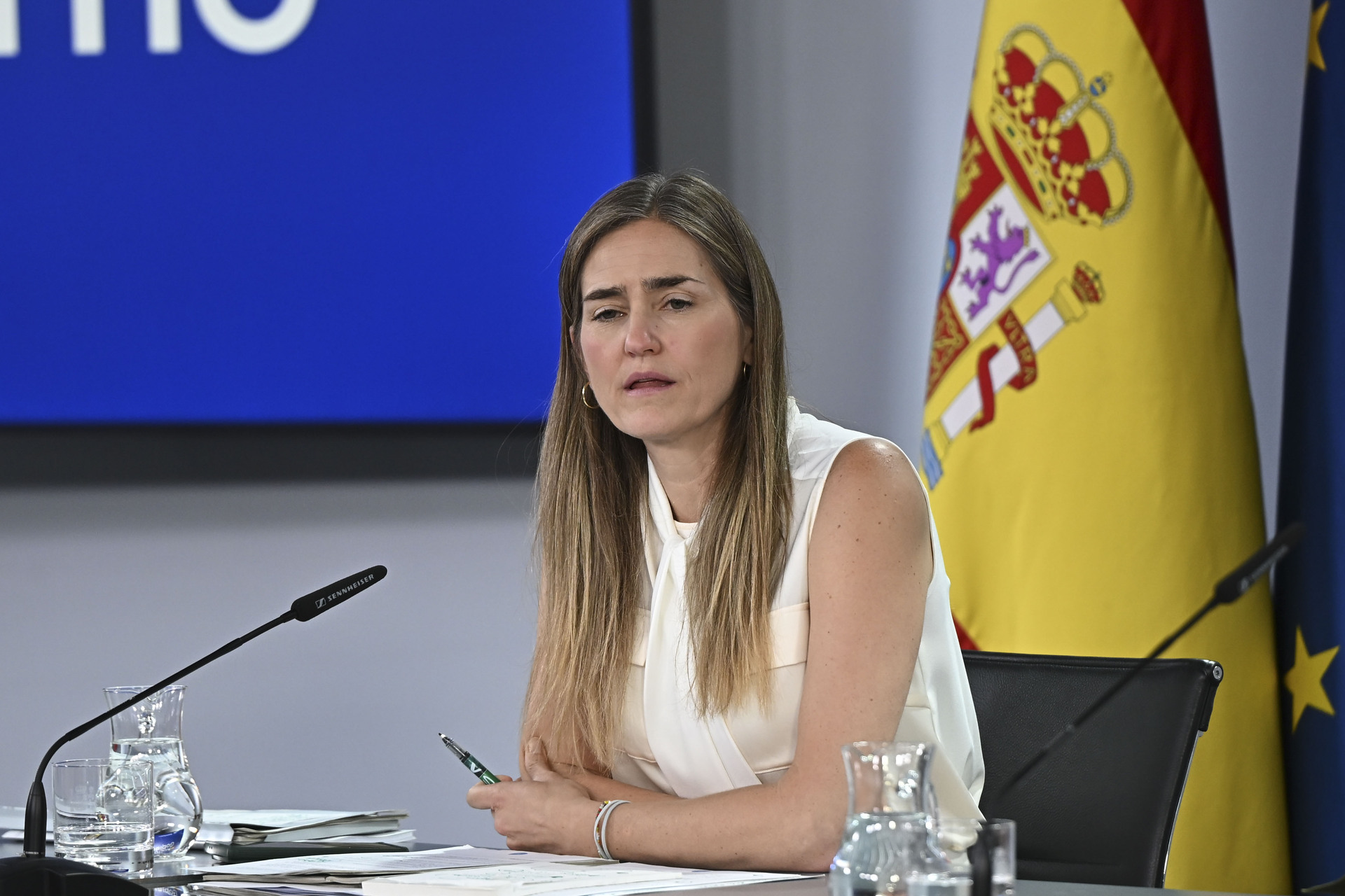 La vicepresidenta tercera y ministra para la Transición Ecológica, Ana Aagesen, durante una rueda de prensa posterior a la reunión del Consejo de Ministros.