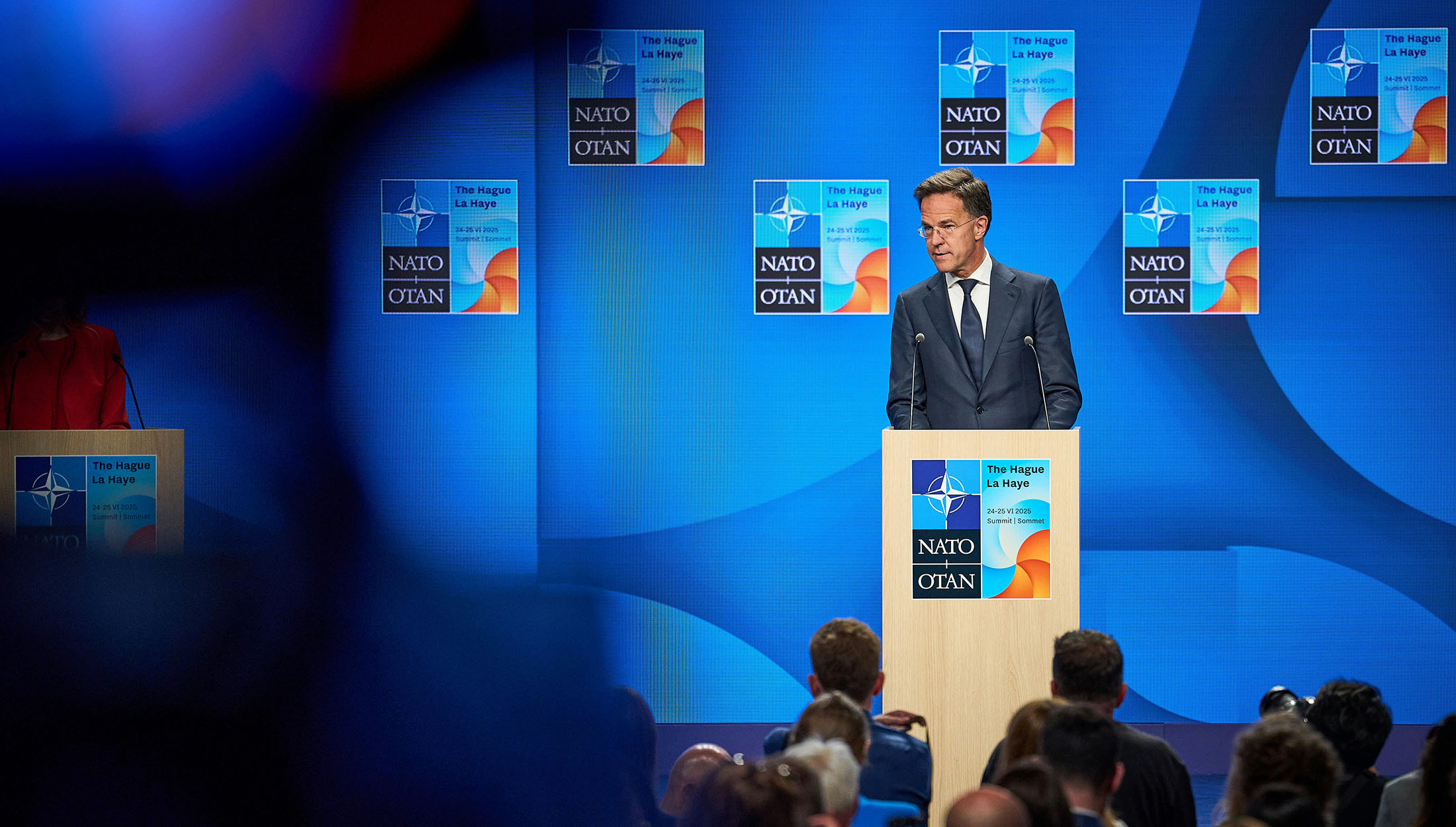 Rutte, en rueda de prensa desde La Haya.