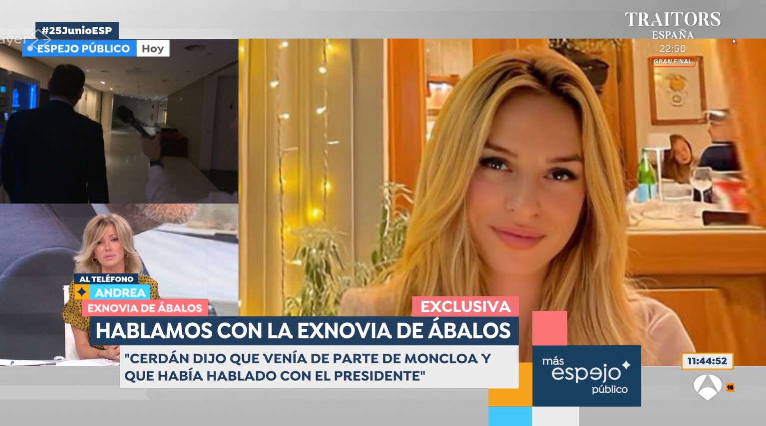Andrea, Expareja de José Luis Ábalos, en 'Espejo púbblico'.