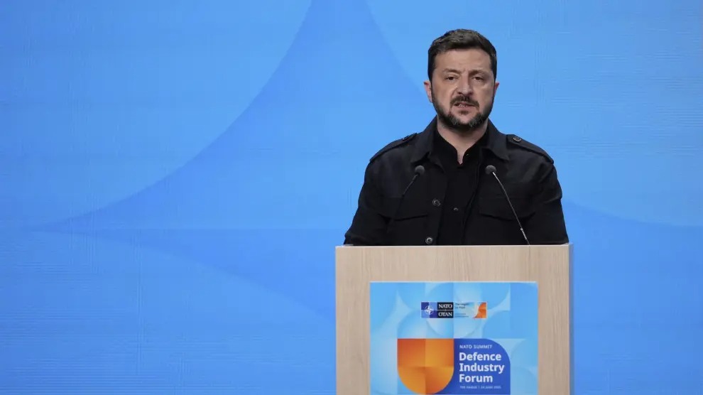 El presidente de Ucrania, Volodimir Zelenski, en la cumbre de la OTAN.