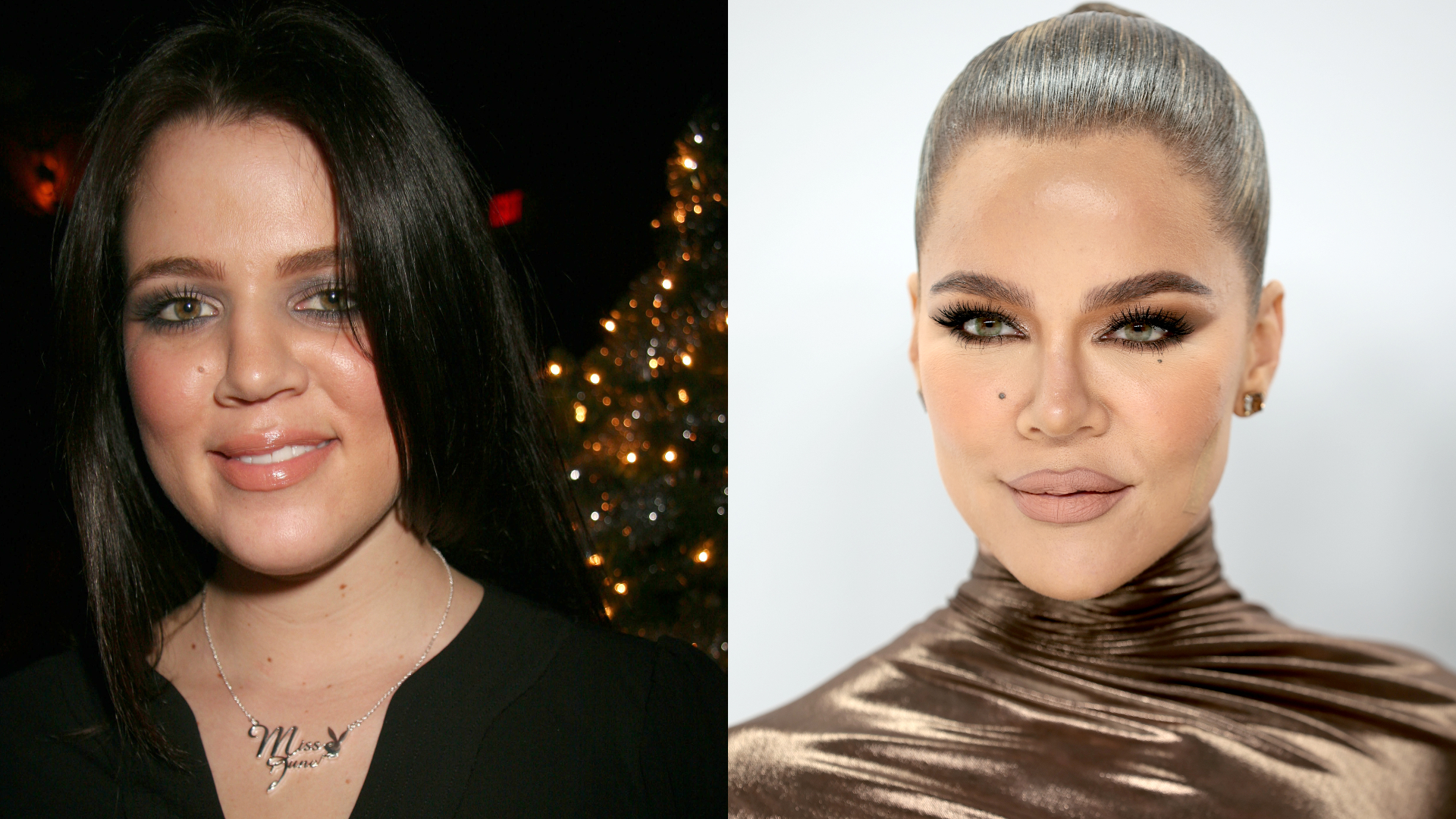 Khloé Kardashian, en 2008 y en la actualidad.