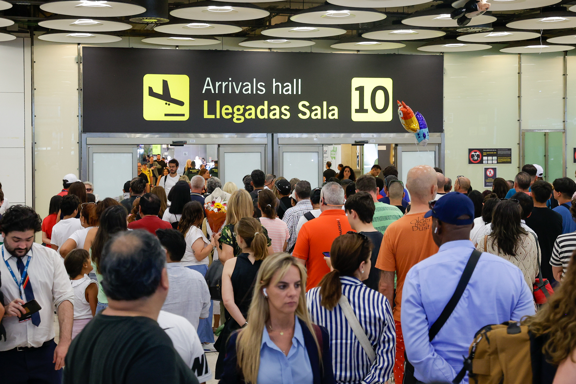 Colapso en Barajas.