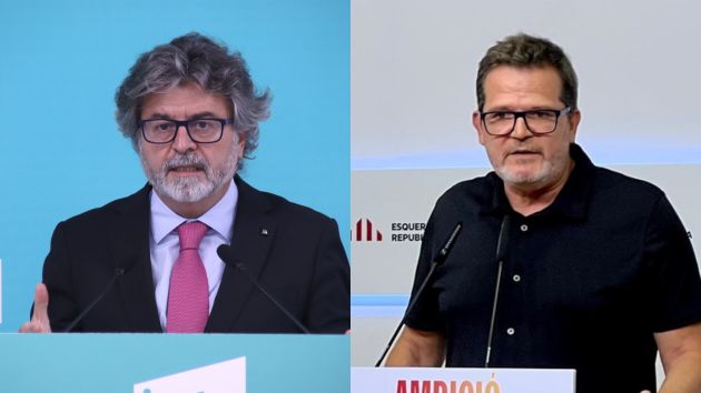 O vice -presidente do JUNS, Tony Castel, e o representante do ERC Isaac Albert.