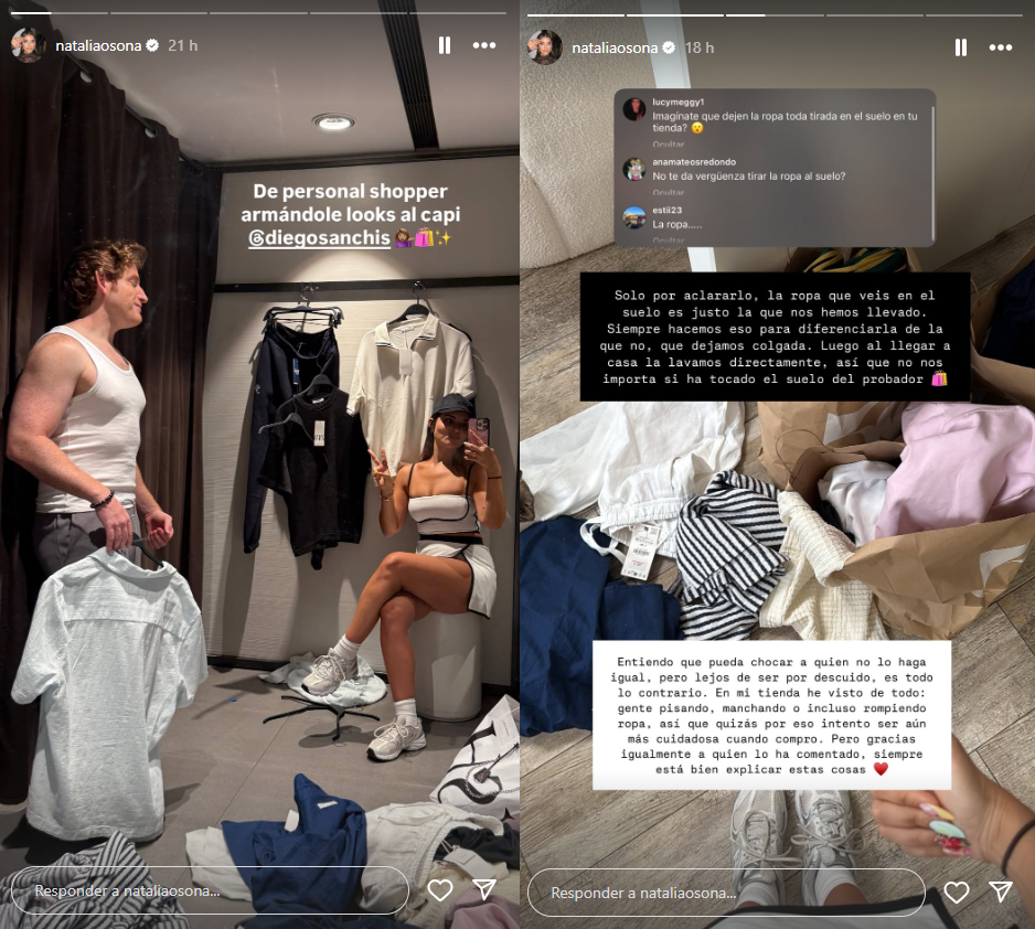 Natalia Osona, a través de 'stories' de Instagram.