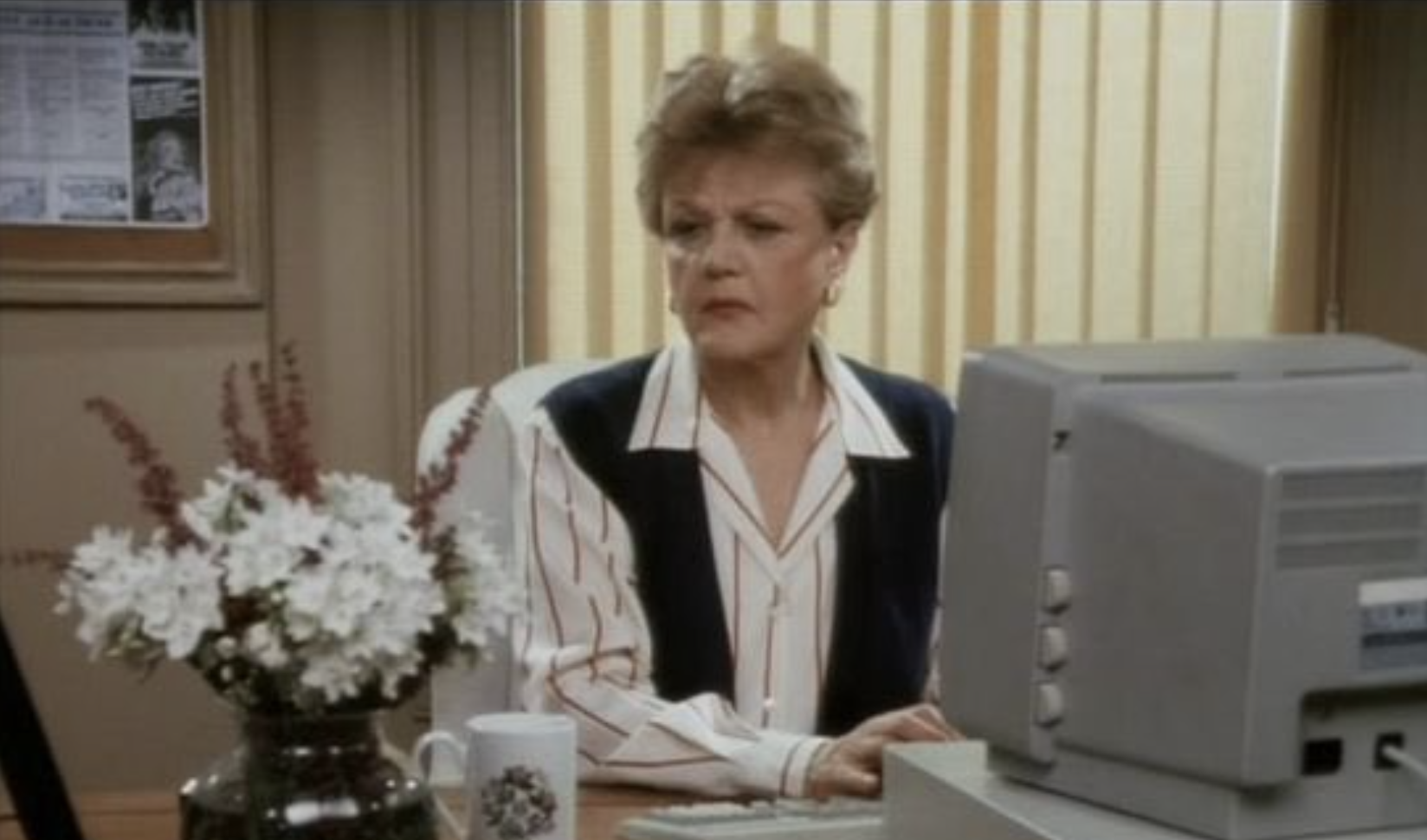 Jessica Fletcher con su ordenador.