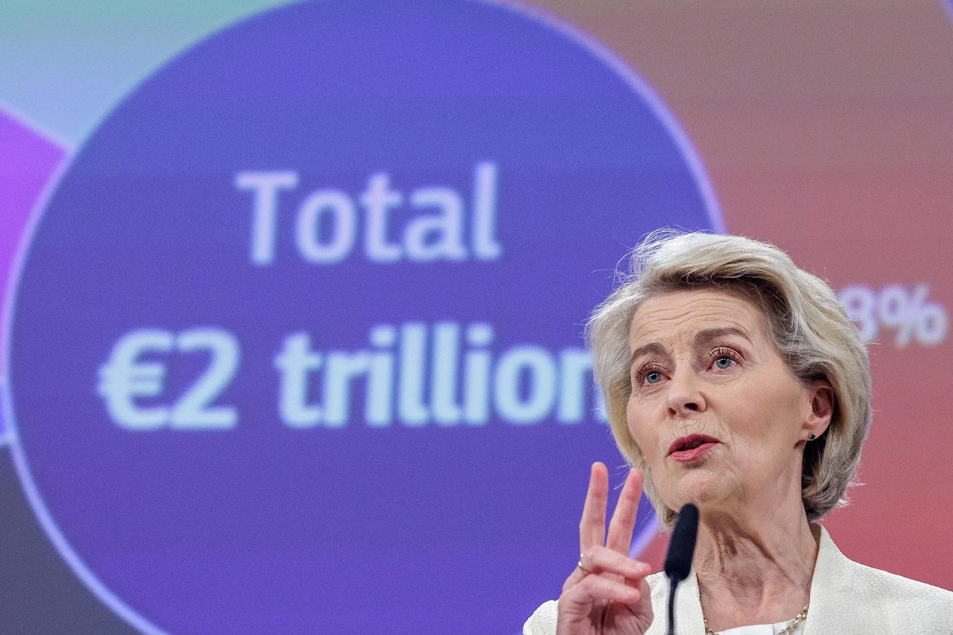 Ursula von der Leyen, en rueda de prensa.