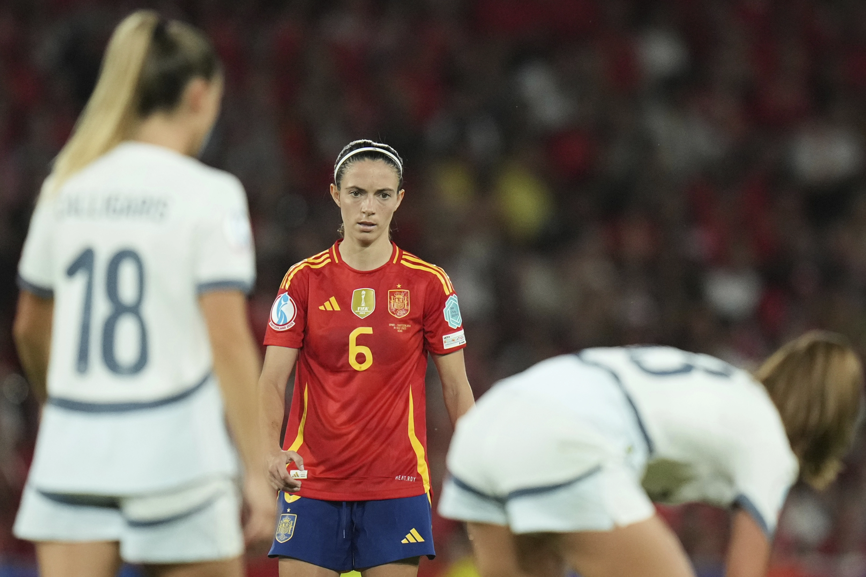 Aitana Bonmatí, durante el España - Suiza de cuartos de la Eurocopa femenina.
