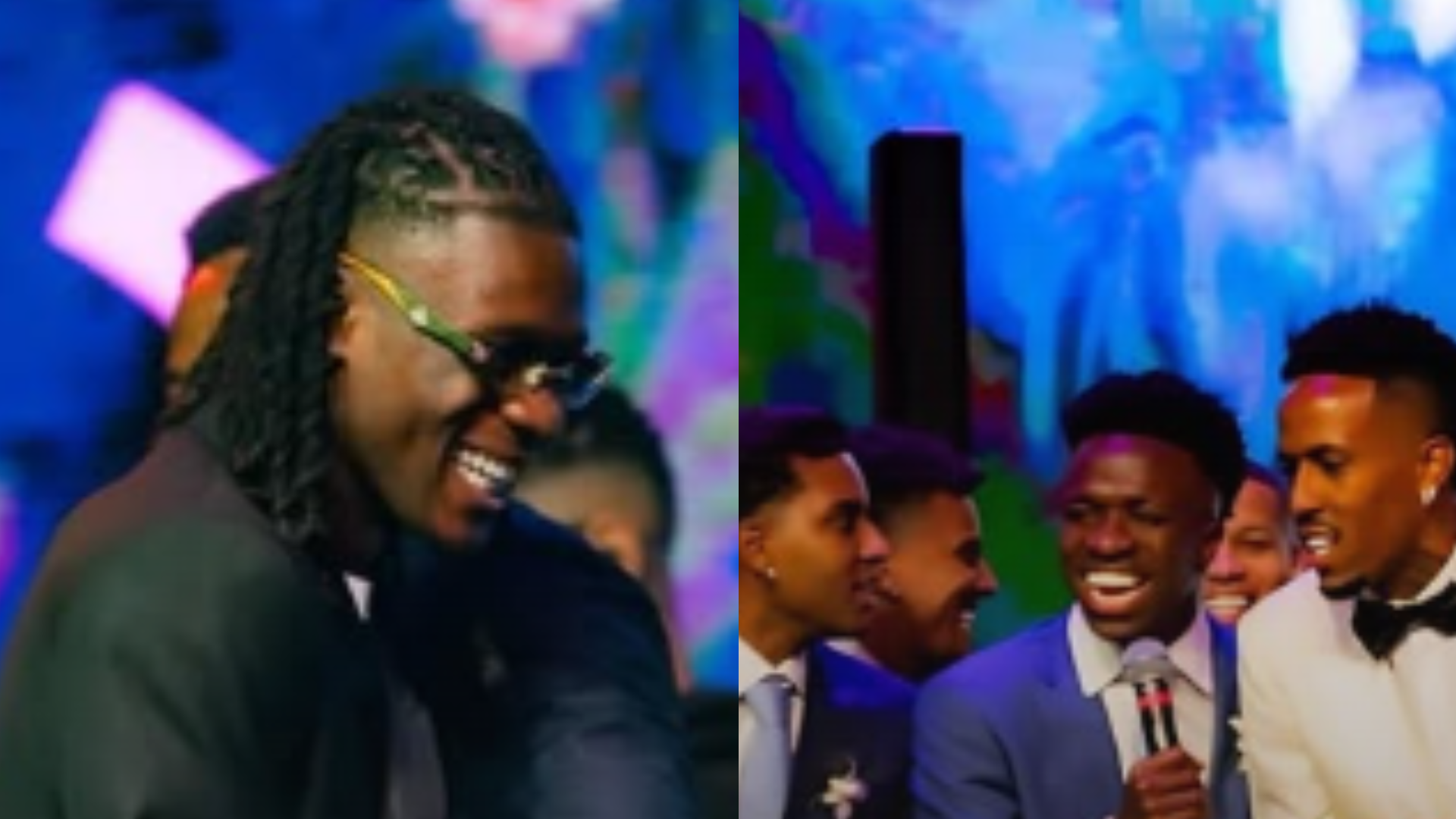 Camavinga, Vinícius y Rodrygo en la boda de Militao