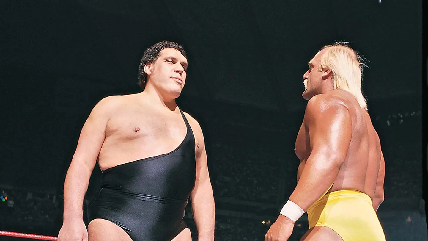 Andre le géant et Hulk Hogan dans Restlmania 3