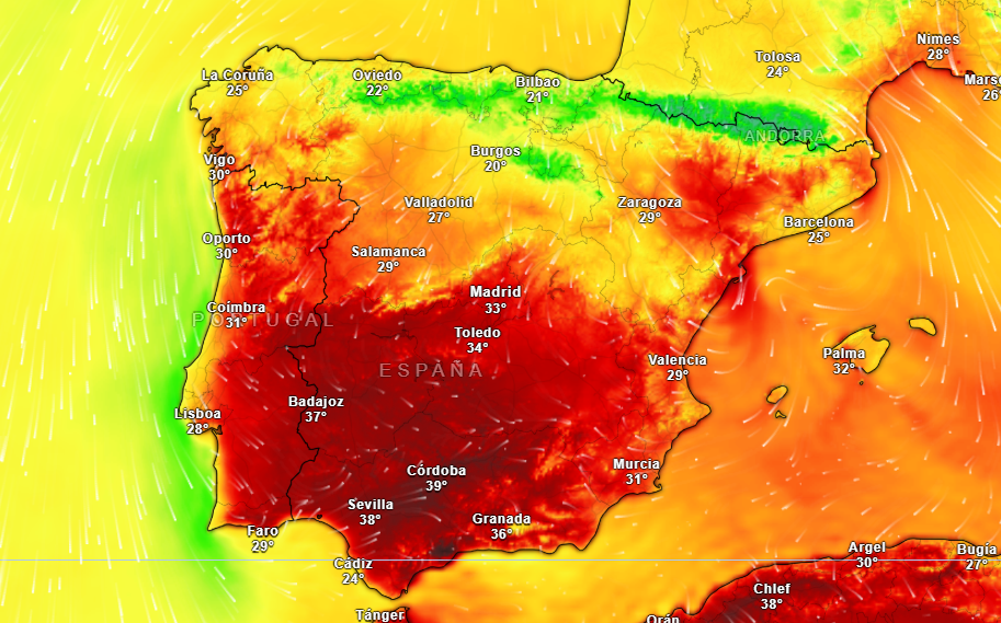 Predicción de temperaturas para este lunes 28 de julio